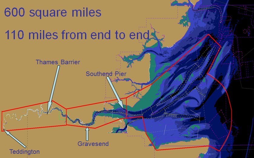 Map showing London VTS area