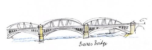 Drawing of Barnes bridge
