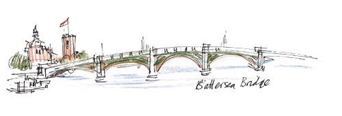 Drawing of Battersea bridge