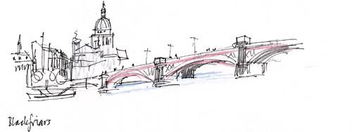 Drawing of Blackfriars bridge