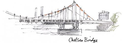 Drawing of Chelsea Bridge