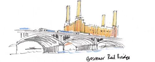Drawing of Grosvenor Railway Bridge