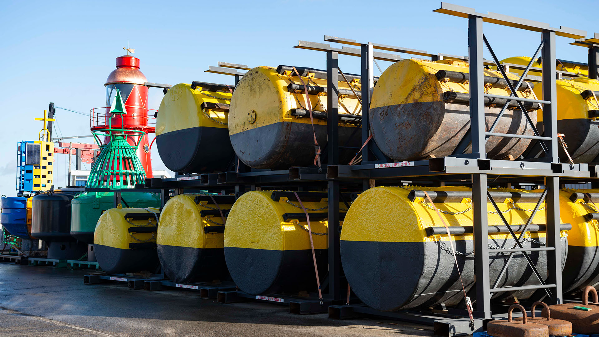 Buoys at Marine Services in Denton