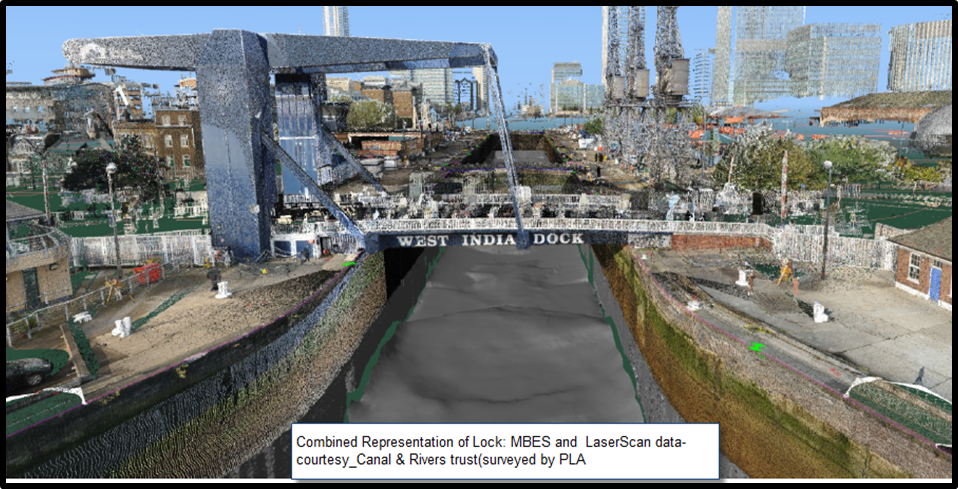 Seamless dataset of West India Dock swing bridge