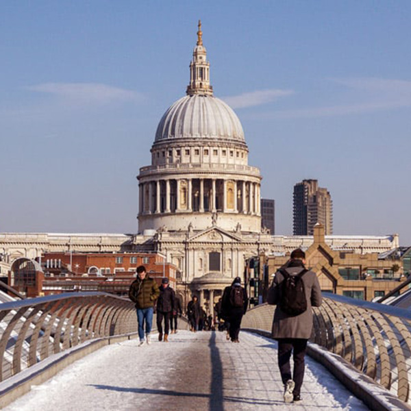 People on a bridge. Visit London