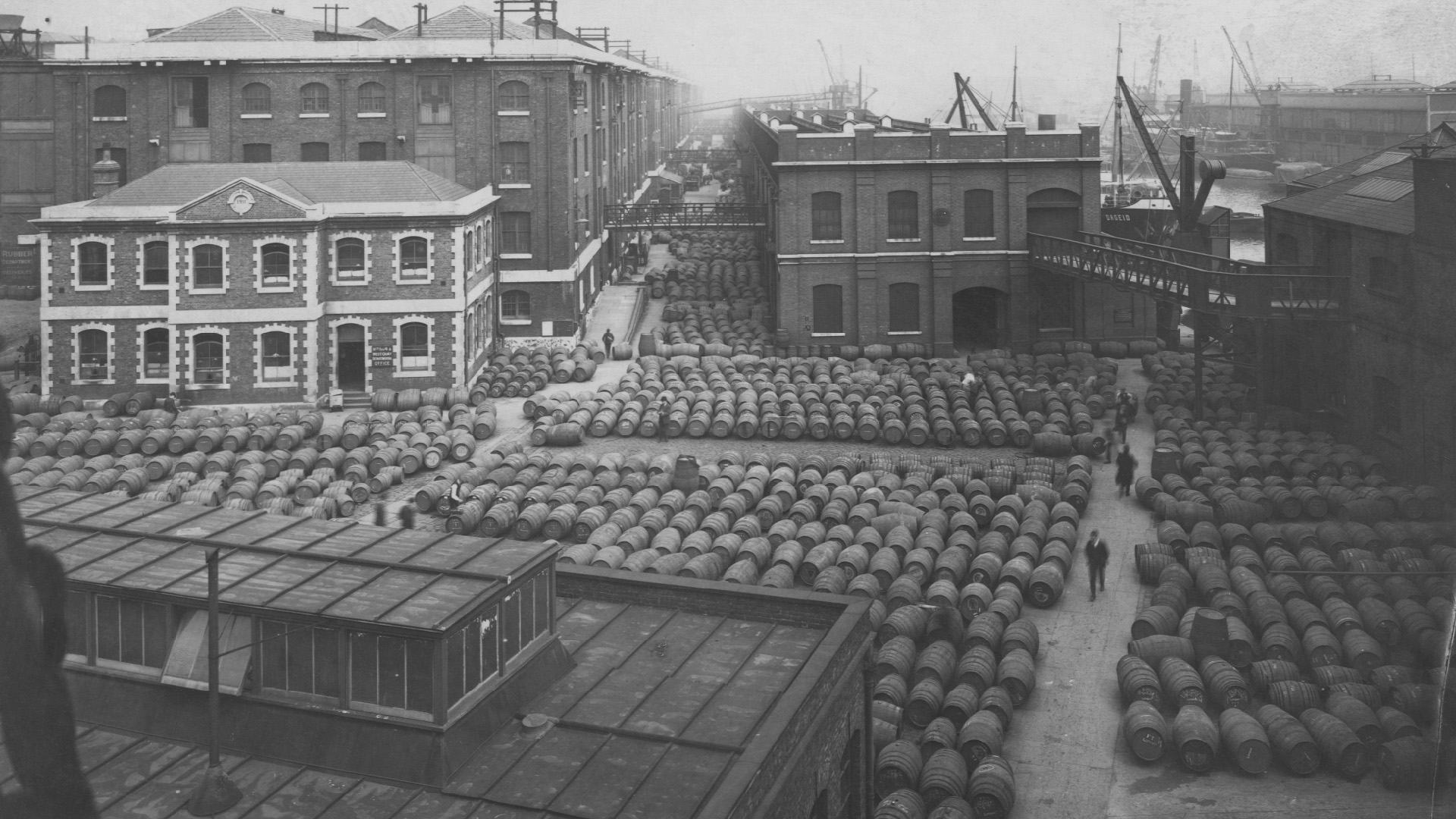 Wine casks on a dock