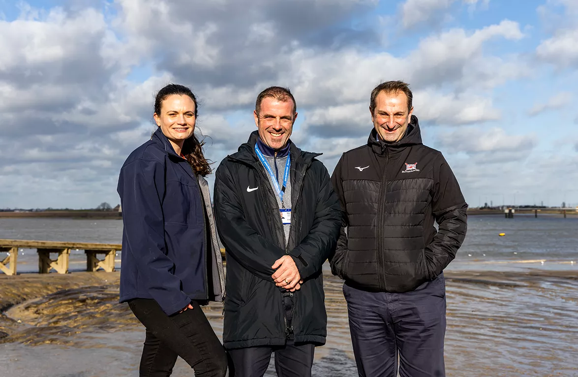 On left: Jenny Cooper, PLA Sports Manager with Active Thames Partners Alastair Marks from British Rowing, Stuart Butler from Active Kent and Medway