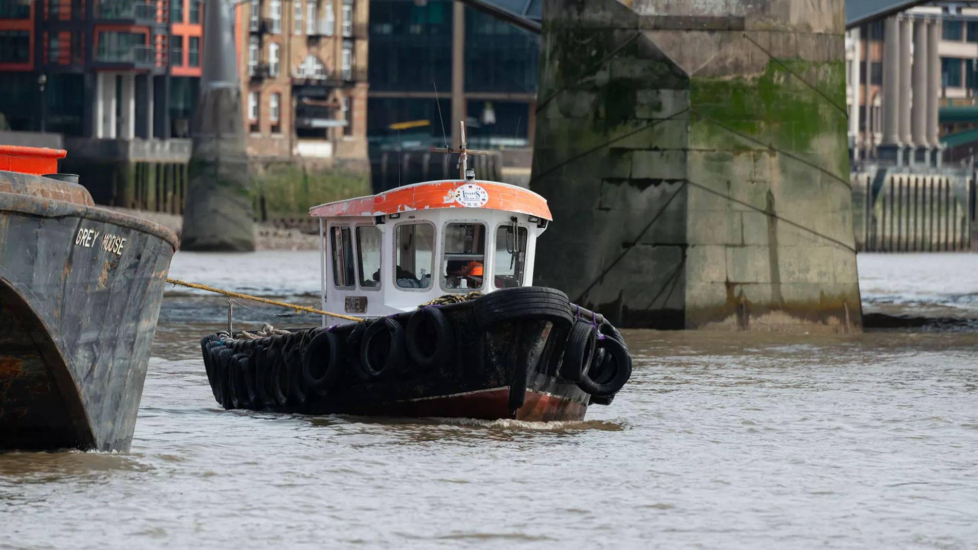 Livetts vessel near bridge in central London