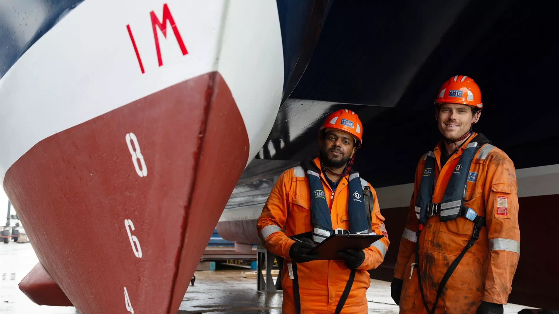 Two PLA Marine Surveyors inspecting a vessel