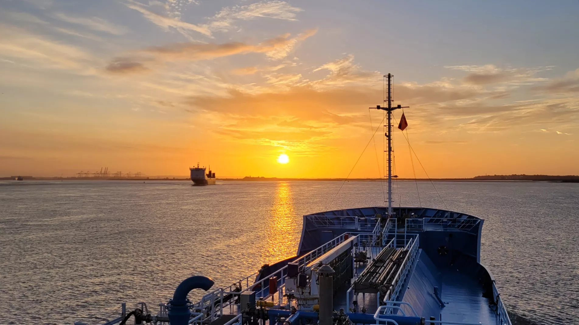 Sunset on the tidal Thames PLA Pilot Jack Daly