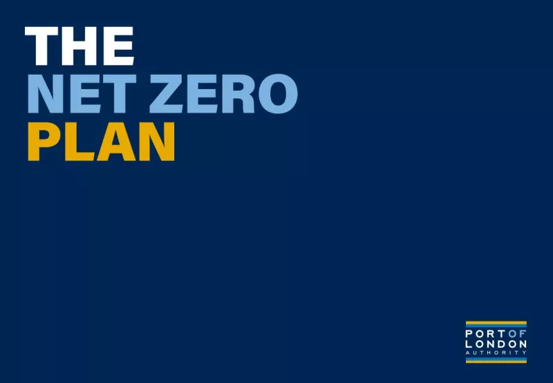 Text that says 'The Net Zero Plan' against a dark blue background