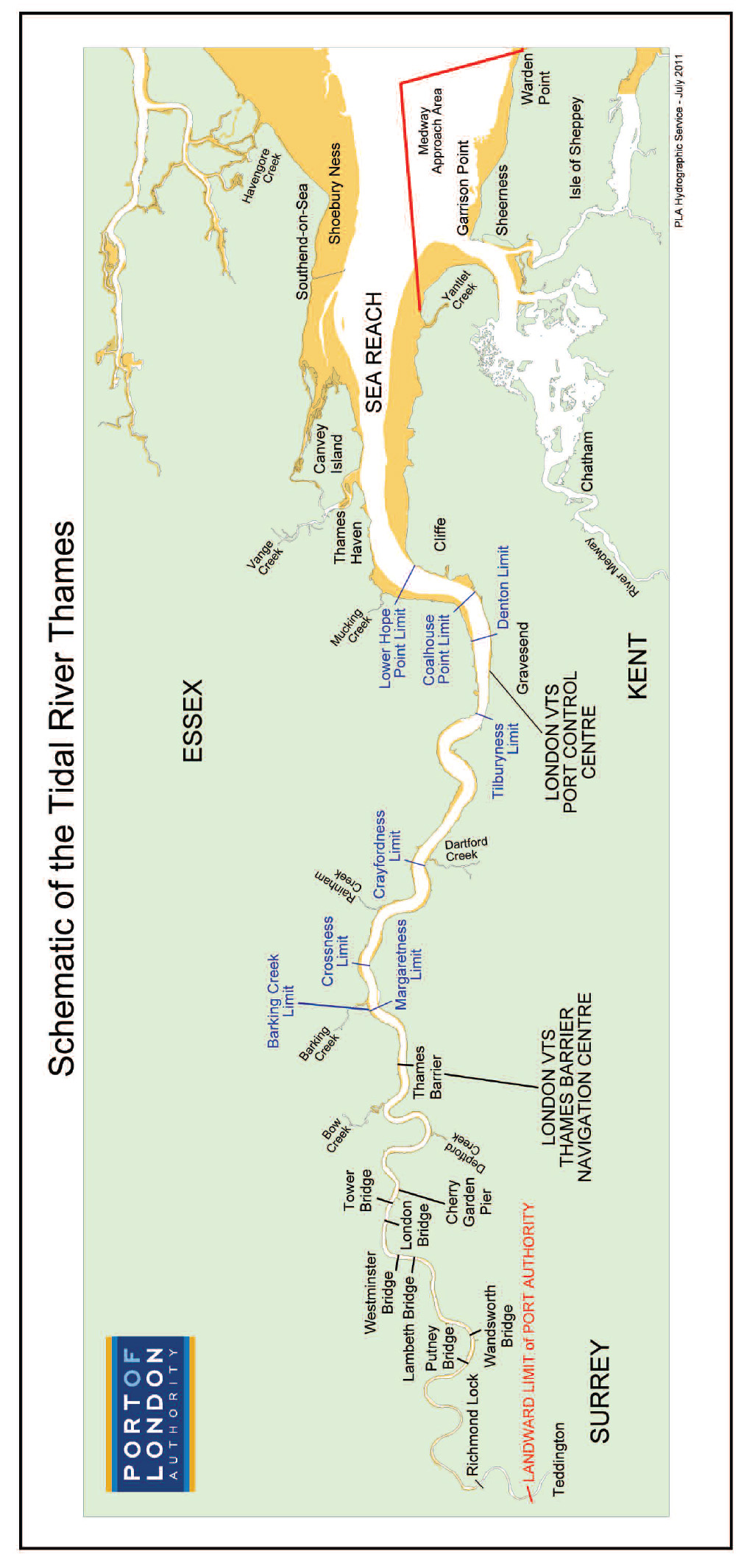 Schematic of the Tidal River Thames