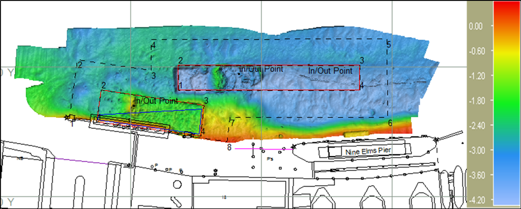 pre and post dredging data