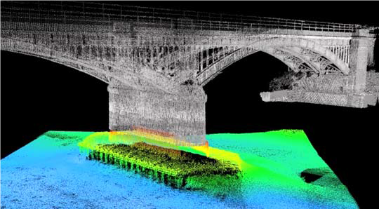 Representation of data collected from a vessel-mounted laser