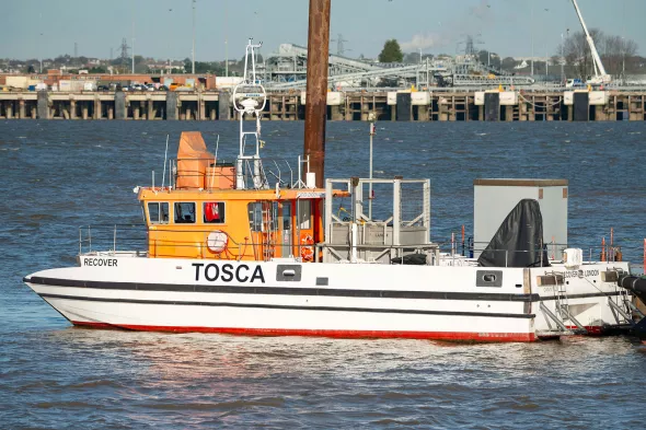 Thames Oil Spill Clearance Association vessel at Denton Wharf